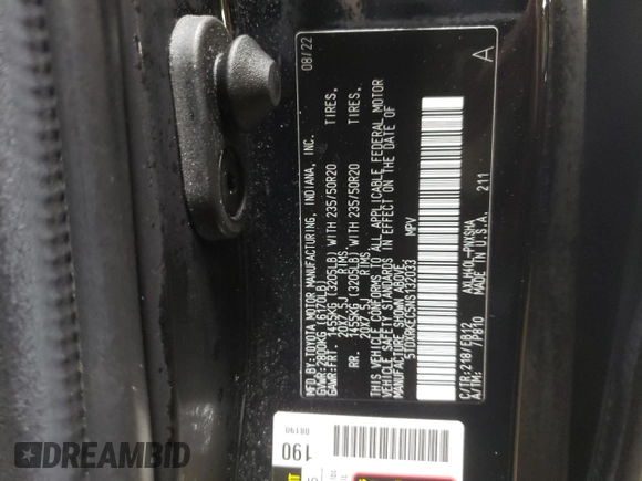 2022 Toyota Sienna XSE z VIN 5TDXRKEC5NS132033, wystawiony jako Copart lot #44216705 z przebiegiem 50 512 mil mil oraz Szkoda całkowita • Salvage title. Historia ofert i sprzedaży dostępna na DreamBid. Obrazek 12.