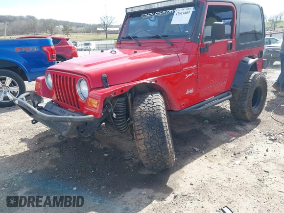 2002 Jeep Wrangler Sport with VIN 1J4FA49S42P771262, listed as a IAAI auction lot 41819403 with 132,871 mi miles. Bid and sale history available at carsss.com. Image 6.