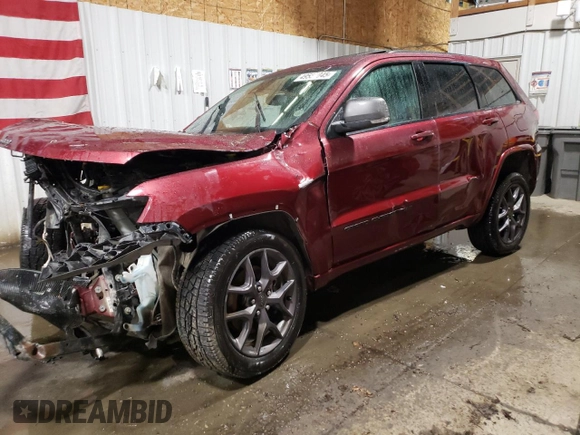 2021 Jeep Grand Cherokee Limited z VIN 1C4RJFBG7MC620544, wystawiony jako Copart lot #49557045 z przebiegiem 59 413 mil mil oraz Szkoda całkowita • Salvage title. Historia ofert i sprzedaży dostępna na DreamBid. Obrazek 1.