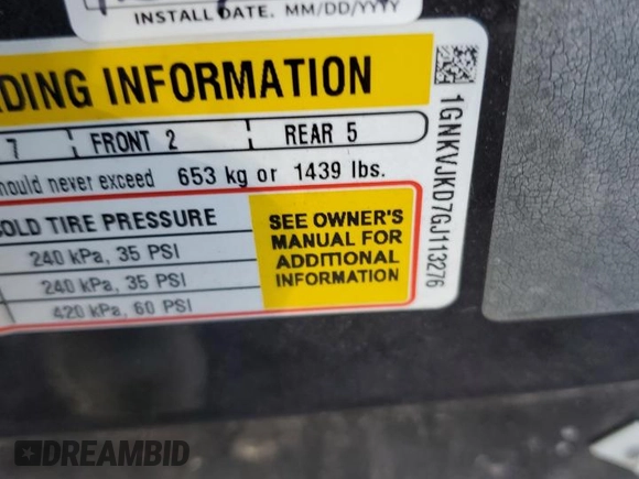 2016 Chevrolet Traverse LTZ with VIN 1GNKVJKD7GJ113276, listed as a Copart auction lot 47644235 with 104,626 mi miles and Salvage Title. Bid and sale history available at DreamBid. Image 15.