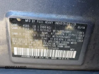 2014 Subaru Outback Premium with VIN 4S4BRBCC9E3324839, listed as a Copart auction lot 48497175 with 108,819 mi miles and Salvage Title. Bid and sale history available at DreamBid. Image 13.
