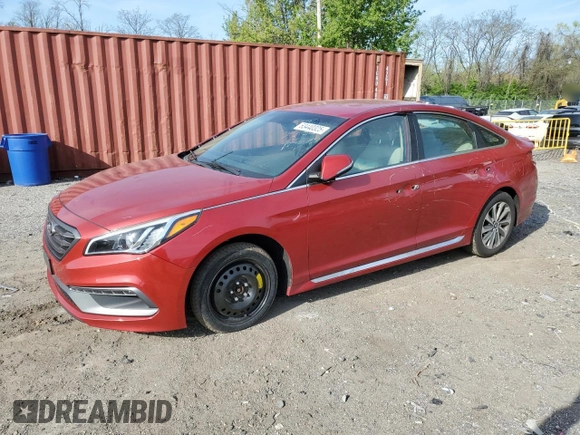 2017 Hyundai Sonata Sport with VIN 5NPE34AF2HH497204, listed as a Copart auction lot 53440325 with 122,653 mi miles and Salvage Title. Bid and sale history available at carsss.com. Image 1.