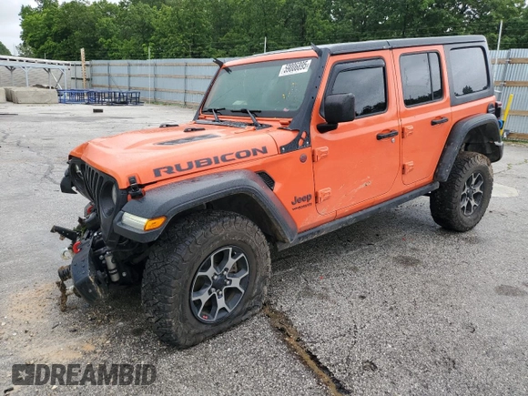 2018 Jeep Wrangler Unlimited Rubicon with VIN 1C4HJXFG7JW287624, listed as a Copart auction lot 59006895 with 64,871 mi miles and Salvage title. Bid and sale history available at DreamBid. Image 1.