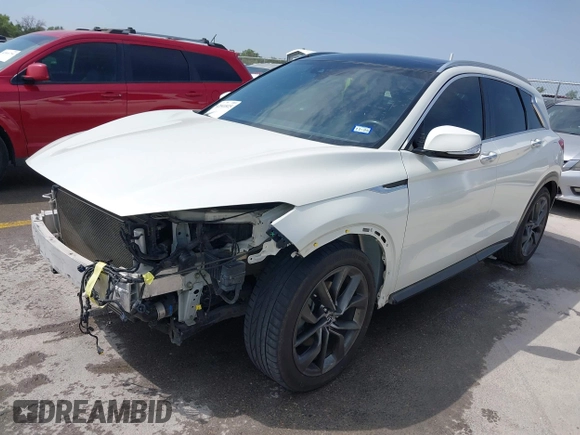 2019 Infiniti QX50 Essential with VIN 3PCAJ5M14KF104397, listed as a IAAI auction lot 42041815 with 95,685 mi miles and . Bid and sale history available at DreamBid. Image 18.
