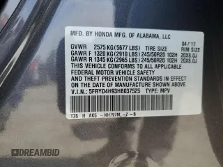 2017 Acura MDX Advance z VIN 5FRYD4H93HB037525, wystawiony jako Copart lot #45949485 z przebiegiem 199 077 mil mil oraz Szkoda całkowita • Salvage title. Historia ofert i sprzedaży dostępna na DreamBid. Obrazek 16.