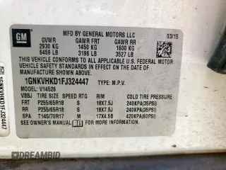 2015 Chevrolet Traverse LT z VIN 1GNKVHKD1FJ324447, wystawiony jako Copart lot #60362725 z przebiegiem 107 863 mil mil oraz Szkoda całkowita • Salvage title. Historia ofert i sprzedaży dostępna na DreamBid. Obrazek 12.