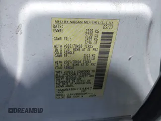2013 Nissan Frontier SL with VIN 1N6AD0ER3DN734847, listed as a IAAI auction lot 42315412 with 114,471 mi miles and . Bid and sale history available at DreamBid. Image 9.