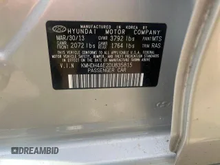 2013 Hyundai Elantra GLS с VIN KMHDH4AE2DU83581, выставлен на аукционе Copart как лот 59219095 с пробегом 154 778 миль миль и Чистый • Clean title. История ставок и продаж доступна на DreamBid. Изображение 10.