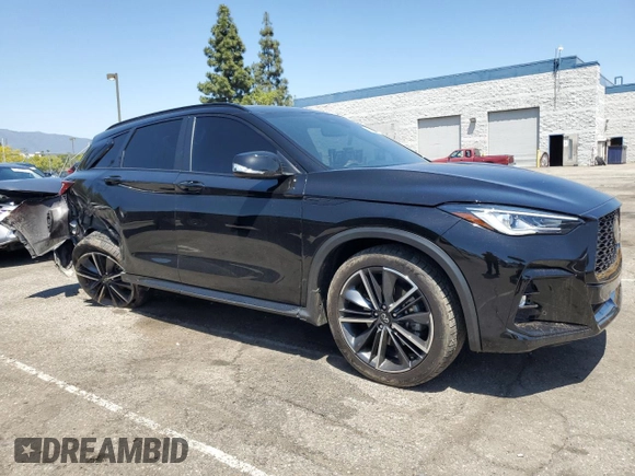 2023 Infiniti QX50 Sport with VIN 3PCAJ5FA8PF116427, listed as a Copart auction lot 56486685 with 34,769 mi miles and Salvage title. Bid and sale history available at DreamBid. Image 4.