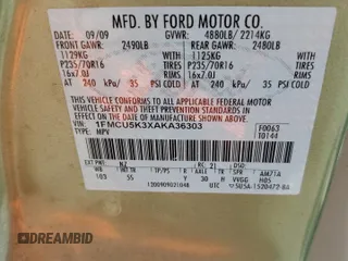 2010 Ford Escape Hybrid с VIN 1FMCU5K3XAKA36303, выставлен на аукционе Copart как лот 56752795 с пробегом 124 914 миль миль и Списание • Salvage title. История ставок и продаж доступна на DreamBid. Изображение 13.