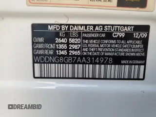 2010 Mercedes-Benz S 550 with VIN WDDNG8GB7AA314978, listed as a Copart auction lot 86700544 with 99,725 mi miles and Salvage Title. Bid and sale history available at DreamBid. Image 14.
