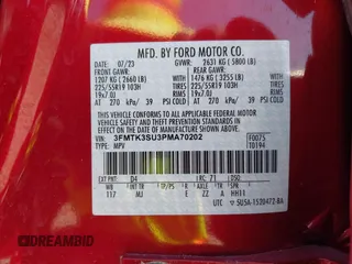 2023 Ford Mustang Mach-E Premium z VIN 3FMTK3SU3PMA70202, wystawiony jako IAAI lot #42291558 z przebiegiem 16 333 mil mil oraz . Historia ofert i sprzedaży dostępna na DreamBid. Obrazek 9.