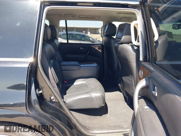 2015 Infiniti QX80 with VIN JN8AZ2NF5F9574668, listed as a IAAI auction lot 41777456 with 131,606 mi miles. Bid and sale history available at carsss.com. Image 8.