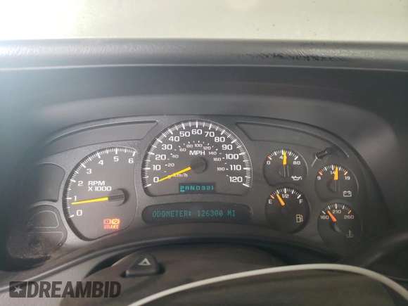 2005 Chevrolet Silverado 1500 LS with VIN 2GCEC19T951216196, listed as a Copart auction lot 54200065 with 126,300 mi miles and Salvage Title. Bid and sale history available at DreamBid. Image 9.