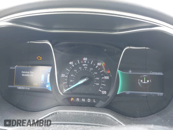 2013 Ford Fusion SE Hybrid with VIN 3FA6P0LU6DR302909, listed as a IAAI auction lot 42035803 with 186,050 mi miles. Bid and sale history available at carsss.com. Image 7.