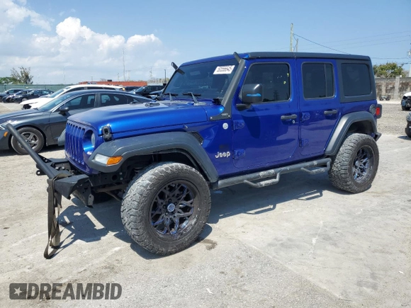 2019 Jeep Wrangler Unlimited Sport S with VIN 1C4HJXDN7KW532960, listed as a Copart auction lot 50556645 with 103,172 mi miles and Salvage title. Bid and sale history available at DreamBid. Image 1.