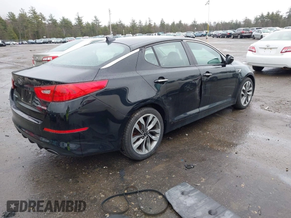 2015 Kia Optima SX Turbo with VIN 5XXGR4A65FG406037, listed as a IAAI auction lot 41975555 with 100,468 mi miles. Bid and sale history available at carsss.com. Image 4.