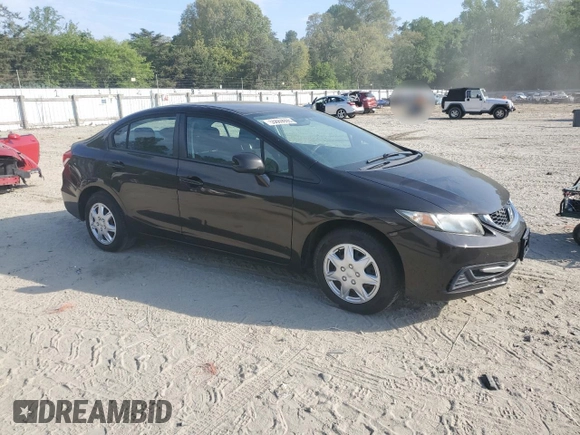 2013 Honda Civic LX with VIN 19XFB2F50DE201977, listed as a Copart auction lot 55669995 with 289,650 mi miles and Clean Title. Bid and sale history available at DreamBid. Image 4.