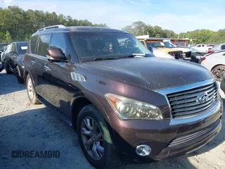 2011 Infiniti QX56 7-passenger with VIN JN8AZ2NE9B9002682, listed as a IAAI auction lot 42119891 with 159,412 mi miles and . Bid and sale history available at DreamBid. Image 1.