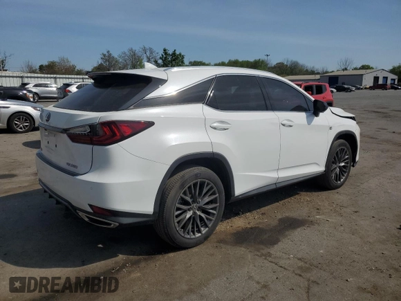 2022 Lexus RX with VIN 2T2SZMDA2NC309843, listed as a Copart auction lot 54670415 with 54,298 mi miles and Salvage Title. Bid and sale history available at carsss.com. Image 3.