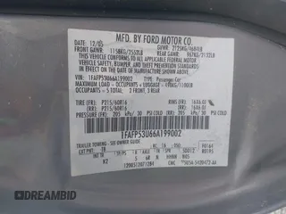 2006 Ford Taurus SE с VIN 1FAFP53U66A199002, выставлен на аукционе IAAI как лот 42209318 с пробегом Не указан миль и . История ставок и продаж доступна на DreamBid. Изображение 9.