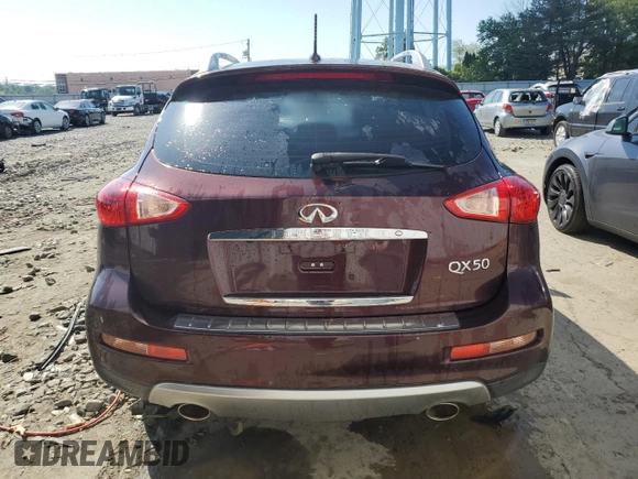 2017 Infiniti QX50 with VIN JN1BJ0RR6HM411188, listed as a Copart auction lot 62500415 with 21,534 mi miles and Salvage title. Bid and sale history available at DreamBid. Image 6.