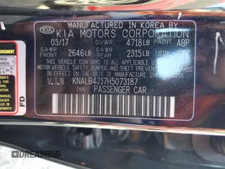 2017 Kia Cadenza Premium with VIN KNALB4J17H5073187, listed as a Copart auction lot 76198994 with 102,049 mi miles and Salvage Title. Bid and sale history available at carsss.com. Image 13.