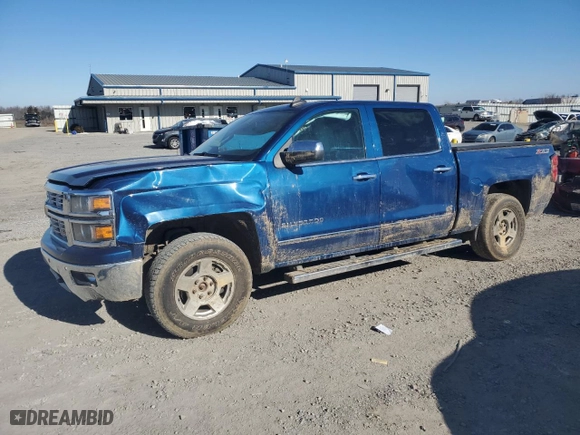 2015 Chevrolet Silverado 1500 LTZ with VIN 3GCUKSECXFG225654, listed as a Copart auction lot 41747715 with 134,047 mi miles and Salvage Title. Bid and sale history available at carsss.com. Image 1.