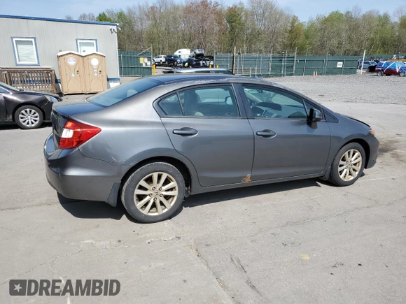 2012 Honda Civic EX with VIN 2HGFB2F83CH311453, listed as a Copart auction lot 55051765 with 242,944 mi miles and Salvage Title. Bid and sale history available at DreamBid. Image 3.