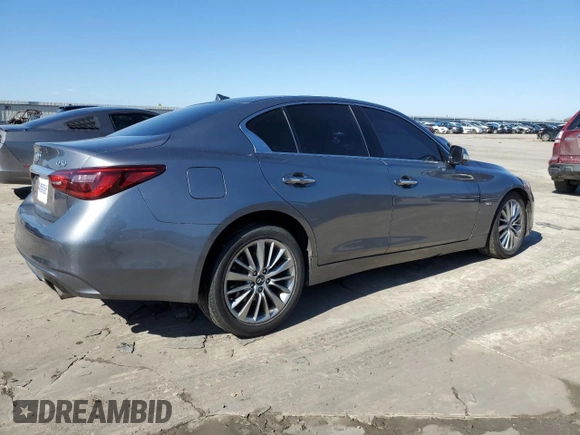 2019 Infiniti Q50 Luxe with VIN JN1EV7AR4KM591722, listed as a Copart auction lot 46364075 with 78,760 mi miles and Salvage Title. Bid and sale history available at carsss.com. Image 3.