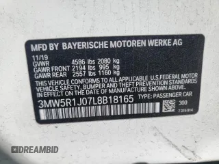 2020 BMW 3 Series 330i с VIN 3MW5R1J07L8B18165, выставлен на аукционе Copart как лот 57504115 с пробегом 77 179 миль миль и Списание • Salvage title. История ставок и продаж доступна на DreamBid. Изображение 12.
