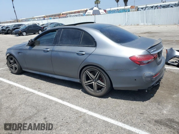 2021 Mercedes-Benz E 63 S AMG with VIN W1KZF8KB4MA957269, listed as a Copart auction lot 57325794 with 37,437 mi miles and Salvage title. Bid and sale history available at DreamBid. Image 2.
