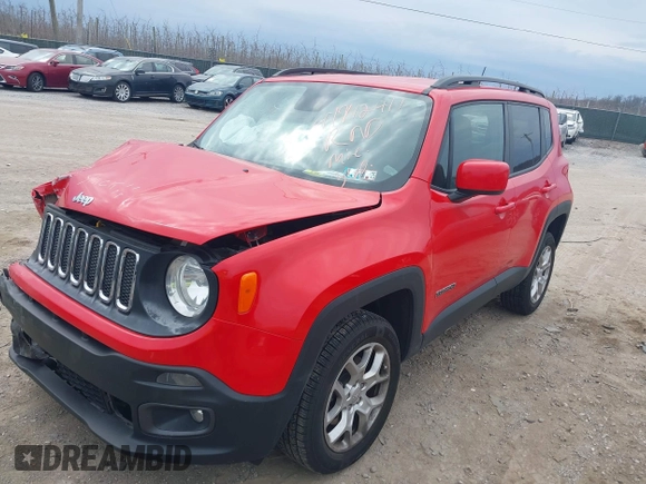 2017 Jeep Renegade Altitude z VIN ZACCJBBB9HPG33672, wystawiony jako IAAI lot #41912411 z przebiegiem 81 833 mil mil oraz . Historia ofert i sprzedaży dostępna na DreamBid. Obrazek 2.