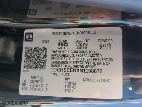 2022 Chevrolet Colorado 2WD LT with VIN 1GCHSCENXN1198672, listed as a Copart auction lot 46426965 with 10,795 mi miles and Salvage Title. Bid and sale history available at carsss.com. Image 13.