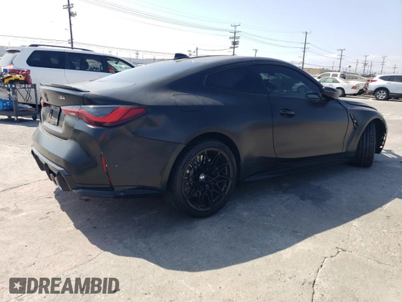 2021 BMW M4 with VIN WBS53AZ09MCF73467, listed as a Copart auction lot 72576704 with 15,437 mi miles and Salvage Title. Bid and sale history available at carsss.com. Image 3.