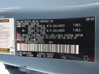 2024 Toyota Land Cruiser z VIN JTEABFAJ9RK015313, wystawiony jako IAAI lot #41573592 z przebiegiem 11 124 mil mil oraz . Historia ofert i sprzedaży dostępna na DreamBid. Obrazek 9.