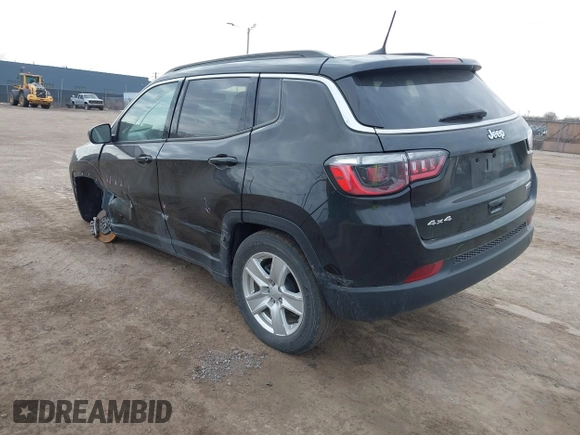 2022 Jeep Compass Latitude with VIN 3C4NJDBB6NT117925, listed as a IAAI auction lot 41779788 with 58,480 mi miles and . Bid and sale history available at DreamBid. Image 3.