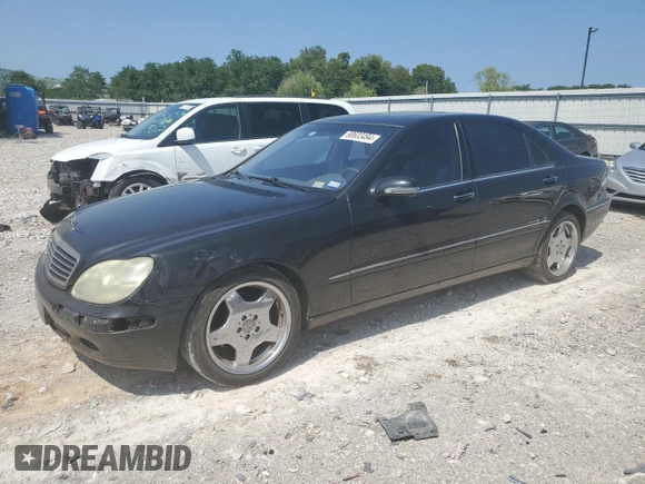 2001 Mercedes-Benz S-Class with VIN WDBNG70J51A197809, listed as a Copart auction lot 68633494 with 145,040 mi miles and Salvage Title. Bid and sale history available at carsss.com. Image 1.