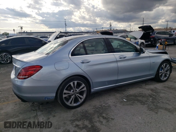 2017 Mercedes-Benz C 350e with VIN 55SWF4HB2HU227658, listed as a Copart auction lot 46088444 with 41,619 mi miles and . Bid and sale history available at DreamBid. Image 3.