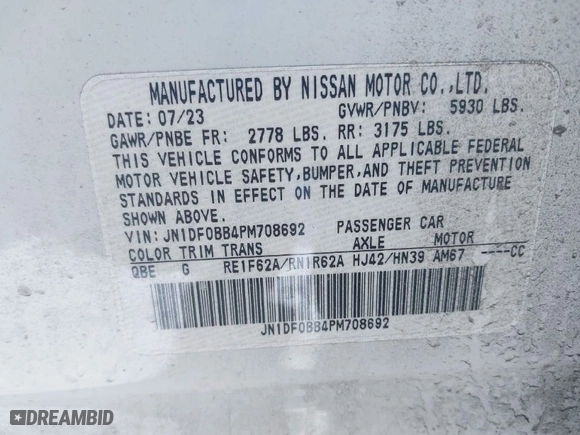 2023 Nissan ARIYA EVOLVE+ with VIN JN1DF0BB4PM708692, listed as a IAAI auction lot 41603853 with 18,256 mi miles. Bid and sale history available at carsss.com. Image 9.