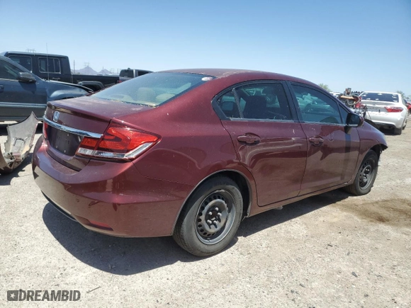 2015 Honda Civic Sedan LX with VIN 2HGFB2F58FH525946, listed as a Copart auction lot 56001414 with 151,983 mi miles and Salvage Title. Bid and sale history available at carsss.com. Image 3.