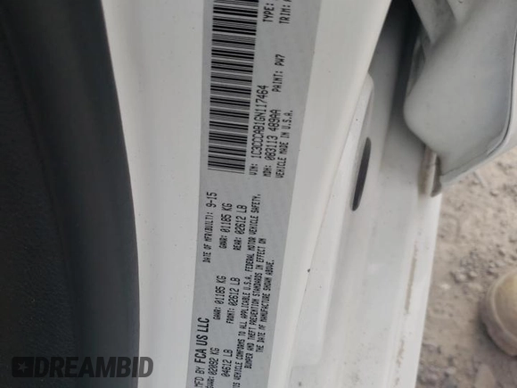 2016 Chrysler 200 Limited with VIN 1C3CCCAB1GN117464, listed as a Copart auction lot 48976035 with 156,317 mi miles and Salvage Title. Bid and sale history available at DreamBid. Image 15.