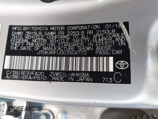 2016 Toyota Prius Four with VIN JTDKARFU0G3504772, listed as a IAAI auction lot 41986601 with 33,165 mi miles. Bid and sale history available at carsss.com. Image 9.