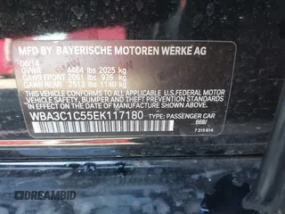 2014 BMW 3 Series 328i with VIN WBA3C1C55EK117180, listed as a IAAI auction lot 41389969 with 163,760 mi miles. Bid and sale history available at carsss.com. Image 9.