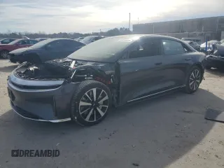 2024 Lucid Air Pure with VIN 50EA1PGA6RA002444, listed as a Copart auction lot 42819025 with 2,705 mi miles and Salvage Title. Bid and sale history available at carsss.com. Image 1.