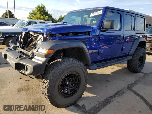 2020 Jeep Wrangler Unlimited Willys with VIN 1C4HJXDG0LW264742, listed as a Copart auction lot 73247804 with 31,745 mi miles and Salvage title. Bid and sale history available at DreamBid. Image 1.