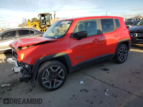 2020 Jeep Renegade Jeepster with VIN ZACNJAAB2LPM01621, listed as a Copart auction lot 85592854 with 21,543 mi miles and Salvage title. Bid and sale history available at DreamBid. Image 1.
