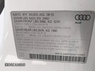 2016 Audi Q5 Premium Plus z VIN WA1L2AFP3GA012983, wystawiony jako IAAI lot #41771046 z przebiegiem 129 581 mil mil oraz . Historia ofert i sprzedaży dostępna na DreamBid. Obrazek 9.