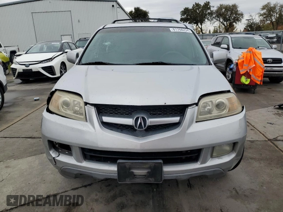 2005 Acura MDX Touring with VIN 2HNYD18955H560111, listed as a Copart auction lot 81768234 with 0 mi miles and Salvage Title. Bid and sale history available at carsss.com. Image 5.