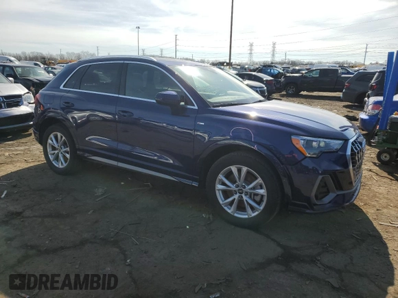 2022 Audi Q3 S line Premium with VIN WA1DECF38N1021731, listed as a Copart auction lot 47646805 with 38,057 mi miles and Salvage Title. Bid and sale history available at carsss.com. Image 4.